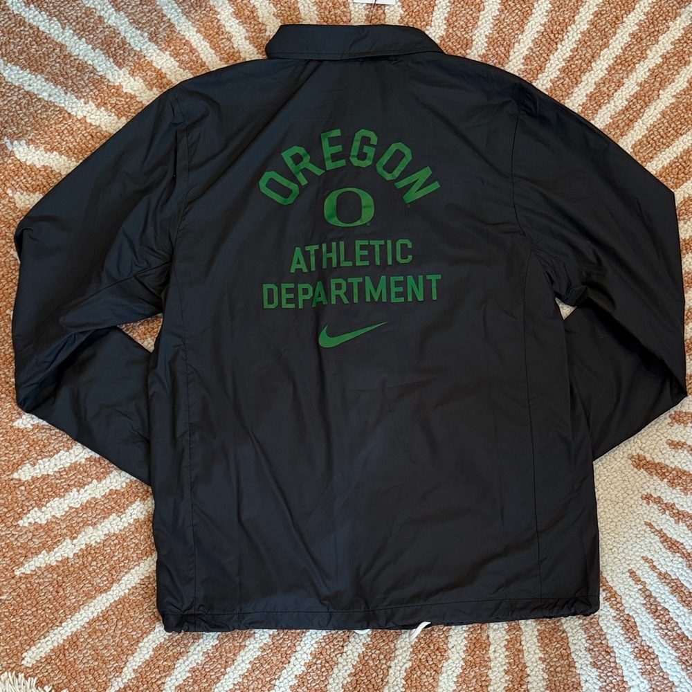 Nike Oregon Ducks Team Issue Snap Black College Repel Water Jacket Mens Small